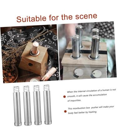 KOMBIUDA 6Pcs moxa pusher moxibustion treatment smokeless Moxa Cover moxa acupuncture moxa burner moxa cone holder for moxibustion stick pusher Ai hot Stainless steel Medicinal - Buy Online on GoSupps.com