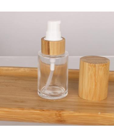 COSIDEA 6 pcs Empty 1oz / 30ml bamboo lids clear glass bottle with lotion pump dispenser refillable emulsion cosmetic cream bottles toiletries refill travel container 30 ml With Lotion Pump - Buy Online on GoSupps.com
