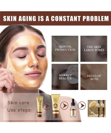 Skin Care Sets & Kits - Skin Care for Teenage Girls Gifts - 24K Gold Anti Aging Pamper Sets for Women-Smooth Moisturize & Clean Pores Skincare Set -Cleanser-Serum-Peel Off Mask-Eye Mask All Skin Types - Buy Online on GoSupps.com
