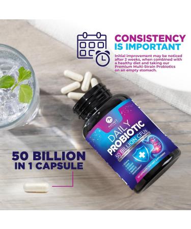 Probiotics 60 Billion CFU - 10 Strains + Digestive Enzymes & Prebiotics - Best Probiotic for Women & Men Supports Immune Gut Health Occasional Constipation Diarrhea Gas & Bloating - 120 Capsules 120 Count (Pack of 1) - Buy Online on GoSupps.com