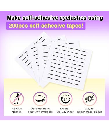 Buy Wispy Lash Clusters - 200pcs Self Adhesive Eyelash Strips for DIY C Curl Extensions | TOOCHUNAG 21F-Cat Eye - Buy Online on GoSupps.com