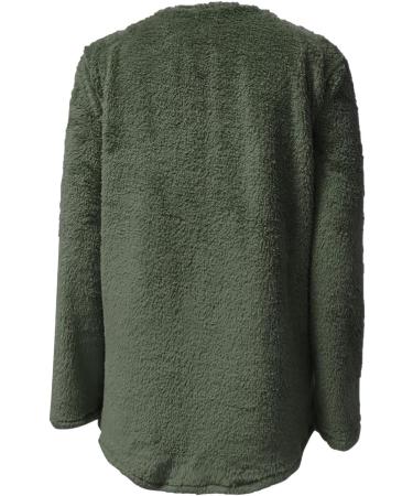 AMhomely Women's Plus Size Double Fleece Hooded Jumper - Army Green, Size M | Soft & Cozy Winter Casual Hoodie with V-Neck, Pocket, and Pullover Design - Buy Online on GoSupps.com