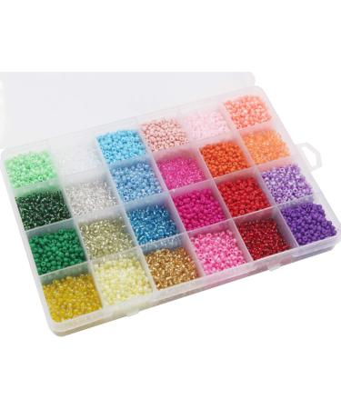 EuTengHao 13200Pcs Glass Seed Beads Kit with Clear String - DIY Bracelet & Necklace Crafting Supplies (3mm, 24 Colors) - Light Color - Buy Online on GoSupps.com