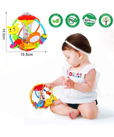 Hola Baby Toys: Motoric Rassel Ball for 6 Months+ - Perfect Greifball & Crawling Toys for Babies 3 to 12 Months - Buy Online on GoSupps.com