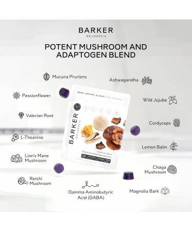 Barker Wellness Nighttime Vegan Sugar-Free Adaptogen Mushroom Gummies Reishi, Lion's Mane, Chaga, Cordyceps for Calm, Rest & Recovery Non-GMO Sleep Support & Relaxation Supplement, 60 Count Nighttime Gummies - Buy Online on GoSupps.com