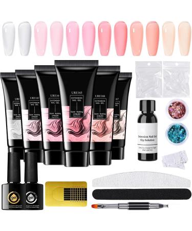 Nail Adhesive Gel | Builder Gel for Extensions with Glue 6 Colors | Multifunctional Long-Lasting Art Design Tips and Decorations for Professional Enthusiasts and Adults - Buy Online on GoSupps.com