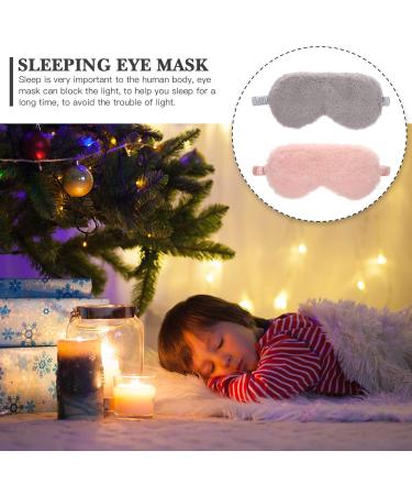 Heallily 2pcs Faux Fur Eye Mask for Women, Girls, Kids - Sleeping Eye Shade Cover for Home, Travel, Meditation - Buy Online on GoSupps.com