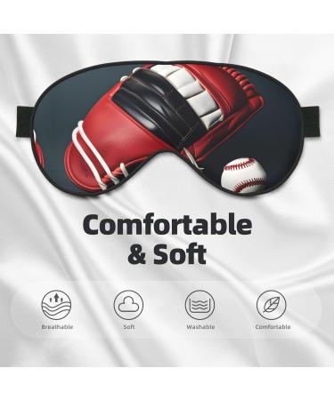 SSIMOO Baseball and Glove Print Eye Mask - Double-Sided Soft Light Blocking for Better Sleep Quality - Black | International Shipping Available - Buy Online on GoSupps.com
