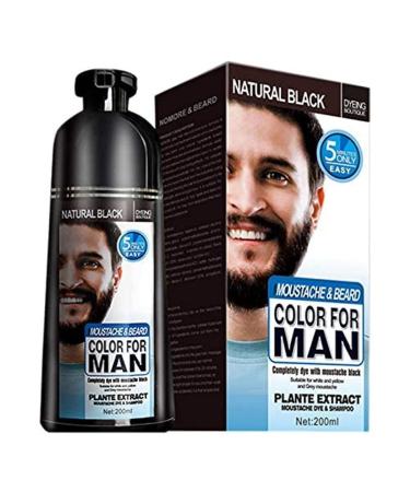 Mokeru Beard Dye Shampoo for Men Beard Dying Removal White Grey Beard Hair Men Beard Shampoo 200ML black