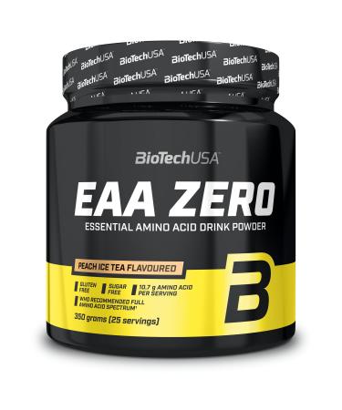 BioTechUSA EAA Zero - Essential Amino Acid Power | 7160mg EAA/serv. | WHO Recommended Ratio | Sugar-Free Gluten-Free 350 g Peach Ice Tea