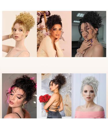 Rpeixya Hair Part Bun with Elastic Cord - Stylish Gray-Brown Ponytail Chignon for Women | Lure Dutt Curly Shaft Accessory - Buy Online on GoSupps.com