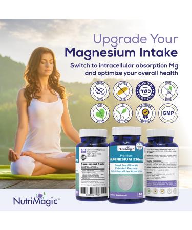 NutriMagic 520mg Patented High Absorption Elemental Magnesium from Oxide, Dead Sea Minerals Complex (1 Bottle, 2-Month Supply (60 Capsules)) - Buy Online on GoSupps.com