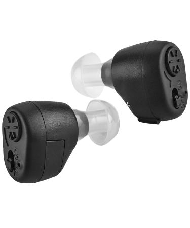 Digital - in-The-Canal (ITC) Pair of in Ear Devices Doctor Designed Personal for Adults and Enhancer Set (Black)