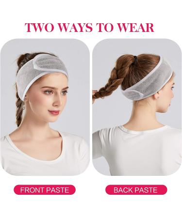 KinHwa 3 Pack Spa Facial Headband Makeup Hair Band Women Skincare Adjustable Microfibre Headband for Washing Face Sports Yoga Lightgray Lightgray 3 Count (Pack of 1) - Buy Online on GoSupps.com