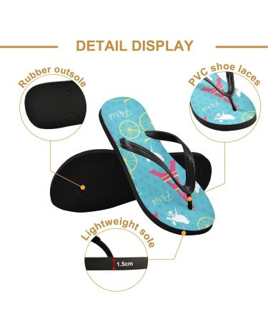 Mnsruu Paris Eiffel Tower Flip Flops | Multi-Colored Men & Women Sandals | Comfortable Home Slippers for Hotel Spa & Travel - Buy Online on GoSupps.com