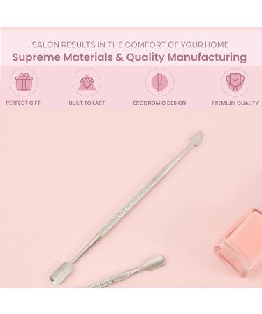 Malva Belle Cuticle Remover & Under Nail Cleaner Tool - Stainless Steel - Cuticle Care Kit - Buy Online on GoSupps.com
