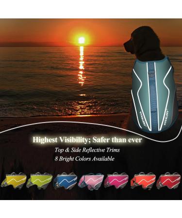 Vivaglory Sporty Dog Security Vest - Durable Neoprene Rescue Vests with Velcro Fastener - Comfortable & Adjustable XL (74-84cm) in Cyan - Buy Online on GoSupps.com