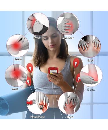 Belifu Dual Channel TENS EMS Unit w/ 12 Pads & 24 Modes Muscle Stimulator - Electronic Pulse Massager for Pain Relief | Fastening Cable Ties & Dust-Proof Bag - Red - Buy Online on GoSupps.com