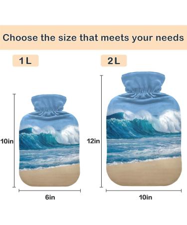 NAANLE Sea Wave Bead Hot Water Bottle 2L - Transparent Cover for Bed Hand & Feet Pain Relief | Heat & Cold Therapy - Buy Online on GoSupps.com
