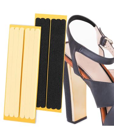 12 Count Shoe Strappy Strips for Heels High Heel Thin Cushion Inserts Grips Foot Protectors for Women Shoes Sandals Black and Beige 3.78 x 0.24 Inches