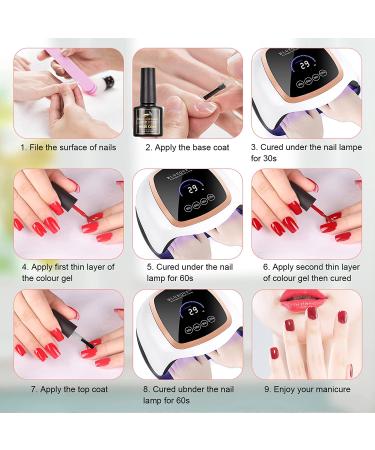 39 Pcs Gel Nail Polish Set - 36 Colors UV LED Soak Off Nail Gel Kit with Glossy & Matte Top Coat - Popular Nail Art Colors - Buy Online on GoSupps.com