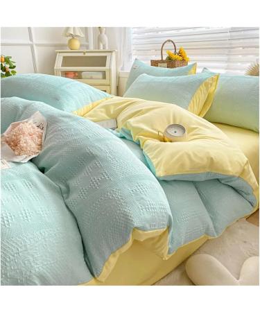 4-Piece Bedding Set Feather Duvet Cover Set Sheet Set Washed Cotton no Filler Soft (A Full) - Buy Online on GoSupps.com