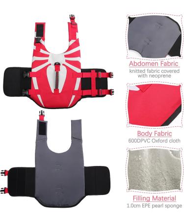 Spider Shape Dog Life Jacket - Medium Red | Adjustable Safety Vest for Summer Swimming - Beach & Pool Rescue Handle | Pet Lifesaver Floating Vest - Buy Online on GoSupps.com