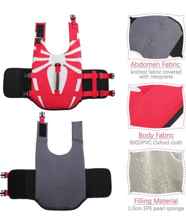 Adjustable Dog Rescue Vest - Safety Jacket for Swimming & Training | Red | Large - Buy Online on GoSupps.com
