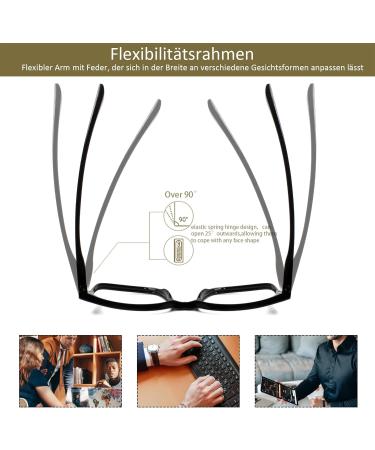 Cojwis 2 Pack Reading Glasses - Blue Light Blocking Feather Hinge Anti-Dizzy Glasses for Men & Women (0.50x Black) - Buy Online on GoSupps.com