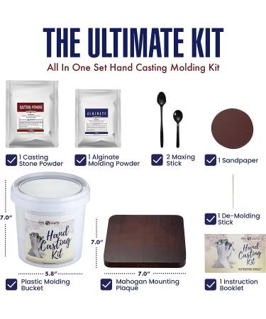 Hand Casting Kit for Couples | DIY Plaster Statue Molding | Hand Mold Kit | Anniversary & Wedding Gift | Mahogany Base | Mother's Day Gift - Buy Online on GoSupps.com
