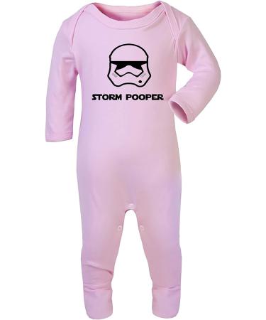 Storm Pooper Newborn Baby Sleepsuit | 100% Fine Combed Cotton | 0-3 Months | Pink - Buy Online on GoSupps.com