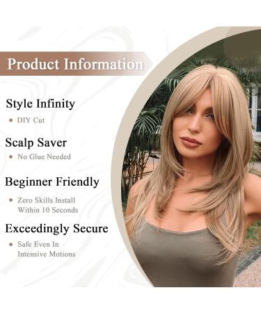 Long Straight Blonde Wig for Women | Natural-Looking Layered Hairstyle | Heat-Resistant Synthetic Hair Replacement - Model 259-2 - Buy Online on GoSupps.com