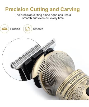 Bestauty 6 in 1 Beard Trimmer Kit for Men - Professional Hair Clipper with T-Blade, Cordless & Rechargeable - Ideal for Nose, Body & Facial Grooming - LED Display & Zero Gapped Design - Golden - Buy Online on GoSupps.com