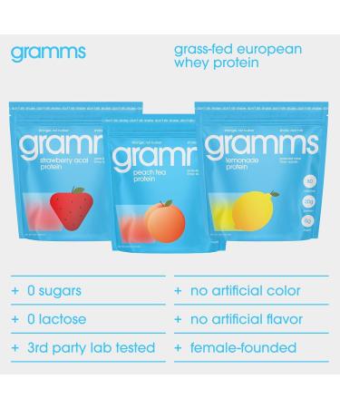 GRAMMS Clear Protein Powder, Tropical Punch | 20g Protein Grass-Fed Whey Isolate, Zero Sugar, Zero Lactose, Non-Bloating, Non-GMO, Protein for Women (18 Servings) - Buy Online on GoSupps.com