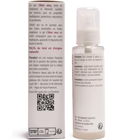 Florabiol - Organic Aloe Vera Gel - Natural Moisturizer for Face Body - Repairs - Heals - Soothes - Anti-inflammatory - Relieves burning and itching - Ecocert Certified Organic - Made in France - Buy Online on GoSupps.com