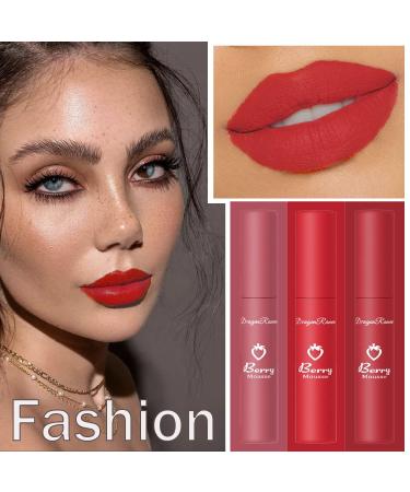 Velvet Matte Liquid Lipstick Set for Women | 3 Colors Lip Gloss Stain | Long Lasting Waterproof Formula | Non-stick Cup | Makeup Cosmetics (Set-B) - Buy Online on GoSupps.com