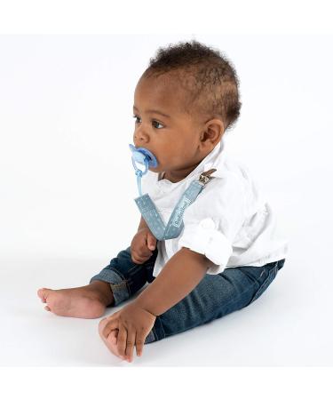 BooginHead Pacifier Clip & Natural Wood Baby Teether - Blue Feather | Eco-Friendly Infant Teething Toy - Buy Online on GoSupps.com