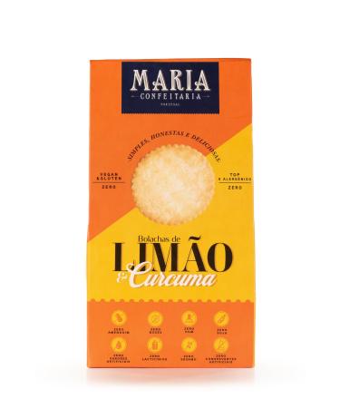 Maria Confeitaria Lemon Turmeric Crackers Gluten Free Maria Confeitaria 150g Handmade Perfect for Tea Accompanying Portuguese Gourmet Product