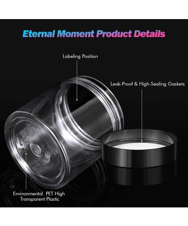 50 Pack 4 oz Clear Plastic Cosmetic Jars with Lids - Eternal Moment Slime Jars for Makeup, Lotion, Ointments - Travel Storage Containers - Buy Online on GoSupps.com