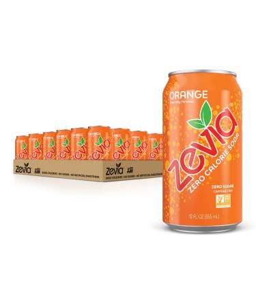 Zevia Zero Calorie Soda Orange 12 Ounce Cans (Pack of 24) Orange 12 Fl Oz (Pack of 24)