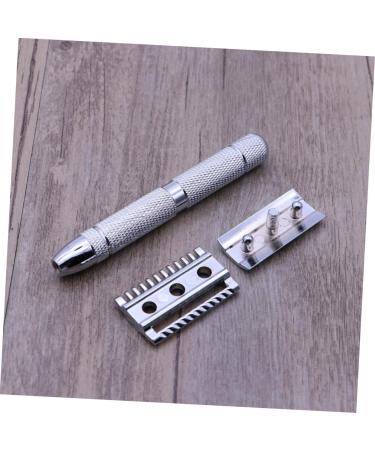 Shop Minkissy Steel Safety Razor for Men - Premium Quality Silver Double Edge Razor with Solid Wood Handle for Home Use - Buy Online on GoSupps.com