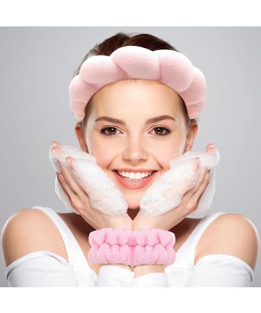 Sponge Headband Wristband Sets For Washing Face Makeup Headband Skincare Headband for Women Girls Spa Headband Terry Cloth Headband Soft Puffy Headband - Buy Online on GoSupps.com