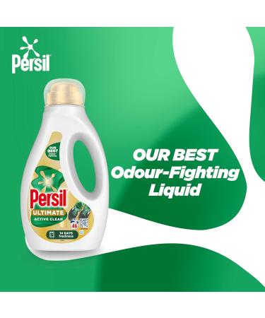 Persil Ultimate Active Clean Liquid Detergent our best odour-fighting for outstanding stain removal and 14 days of freshness 1.242 L (46 washes) - Buy Online on GoSupps.com