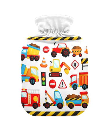 Heat bottle with reference 2 l of hard-wearing warm-up bag for handwheel warmer shoulder and neck pain cramps heating press and heat therapy patterns of construction truck colorful cars
