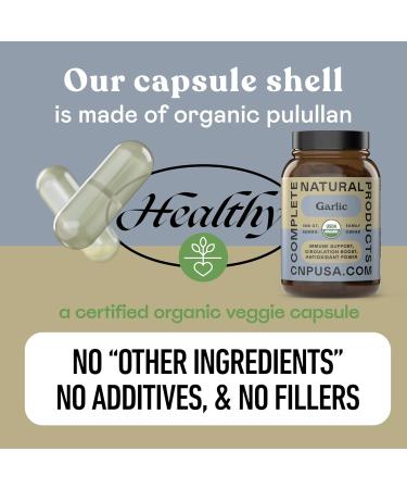 Complete Natural Products Organic Garlic Capsules - 520mg Capsules 100 Count Vegetarian Pills Supplement, Garlic Powder Capsules & Extract - Buy Online on GoSupps.com