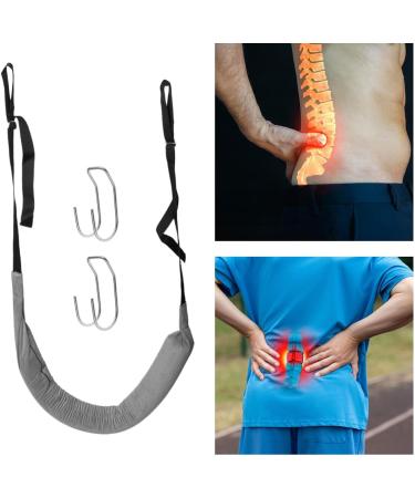 FashionCha Lumbar Retractor Belt Traction Stretch Strap Lightweight Patient Home Office Travelling Hanging Sturdy Lumbar Traction Device with Hook Grey - Buy Online on GoSupps.com
