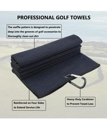 LUSTEMBER 3 Pack Large Size Golf Towels - Premium Microfiber Fabric - Heavy Duty Carabiner Clip - Tri-Fold Waffle Pattern - 16 x 24 - Remove Sand, Mud, Grass, and Dirt - Buy Online on GoSupps.com