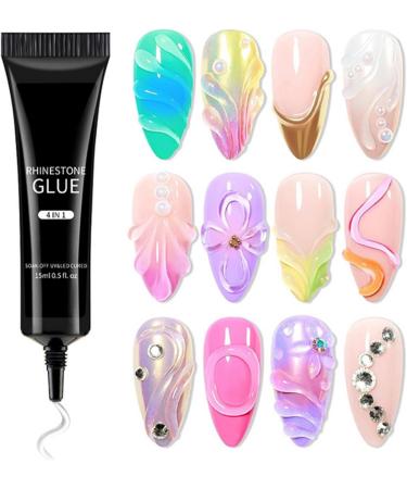  Nuyhadds Gel Nail Glue Solid Gel Nail Glue Rhinestone Nail Press-On Glue - UV gel nail glue for bonding artificial nails nail tips small decorations - Buy Online on GoSupps.com