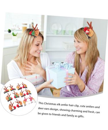 Beatifufu 6 Pairs Christmas Hair Clips Antlers Hair Pin Reindeer Ear Hair Clips Christmas Party Costume Hair Clips Christmas Hair Barrettes Holiday Hair Clips Iron Mushroom Child Pine Cones - Buy Online on GoSupps.com