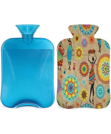 2L Hot Water Bottle - Pain Relief Tribal African Women Mandala - PVC Warming Bag for Cold & Heat Therapy Menstrual Cramps & Hand/Feet Warmers - Buy Online on GoSupps.com